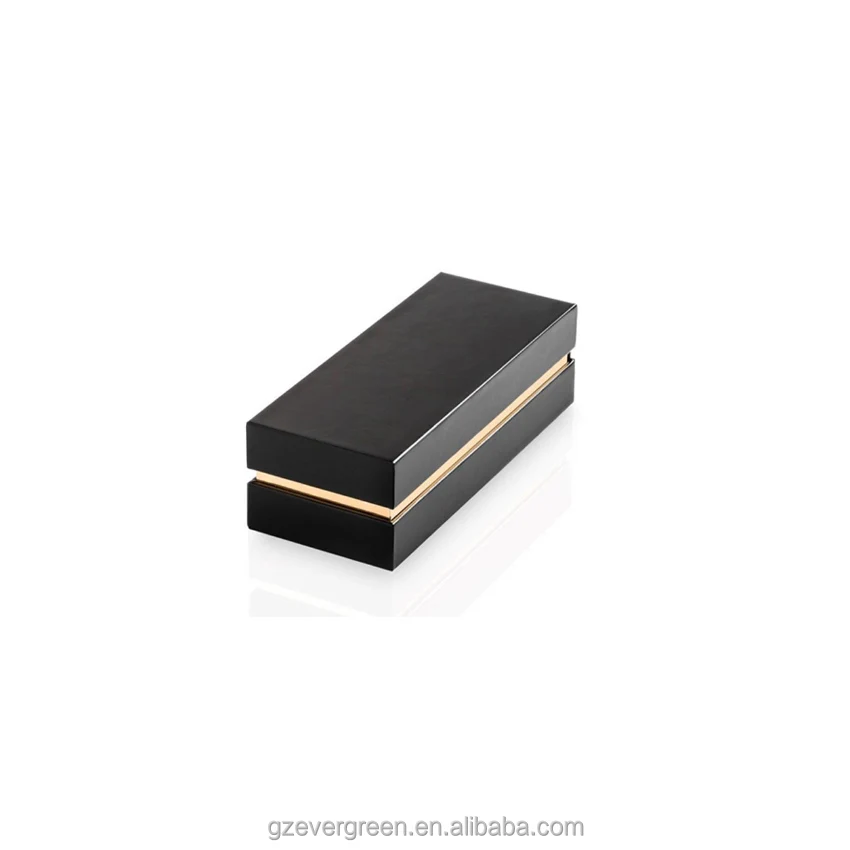 flip top boxes matte black with foam insert for gift pen