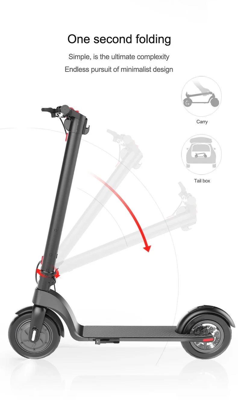 High quality cheap foldable  Electric scooter 8.5 tire with sit and changeable battery