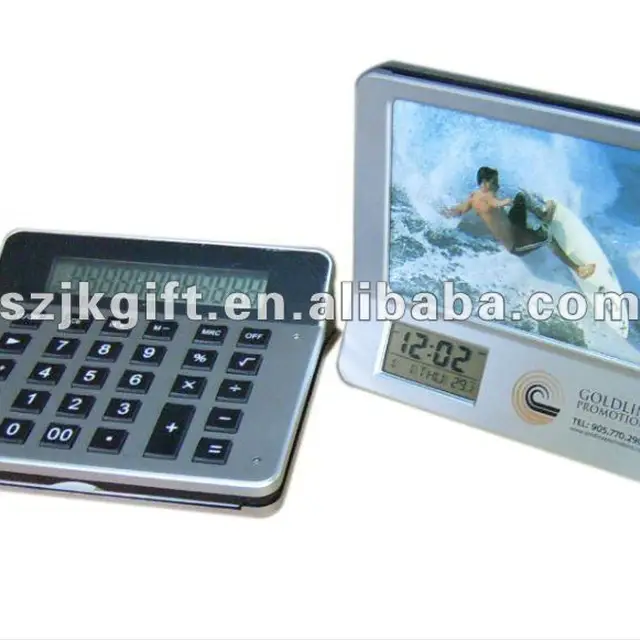 3 in 1 multifunctional calculator calendar clock with photo frame