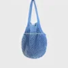 Source factory wholesale ECO friendly crochet net shopping bag, hand knitted market handbag, raffia jute straw mesh tote bag