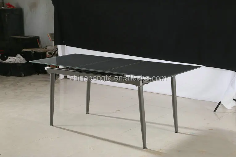 灰色に塗ったガラスのダイニングテーブルの拡張強化/のダイニングルームのテーブル仕入れ・メーカー・工場