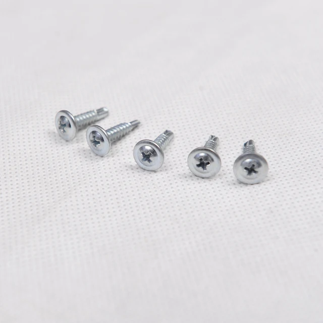 Round Head White Zinc Finish Self-Drilling Screw