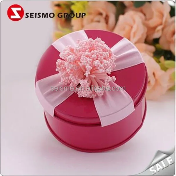 unique gift decorative small multi colors rounded tin boxes