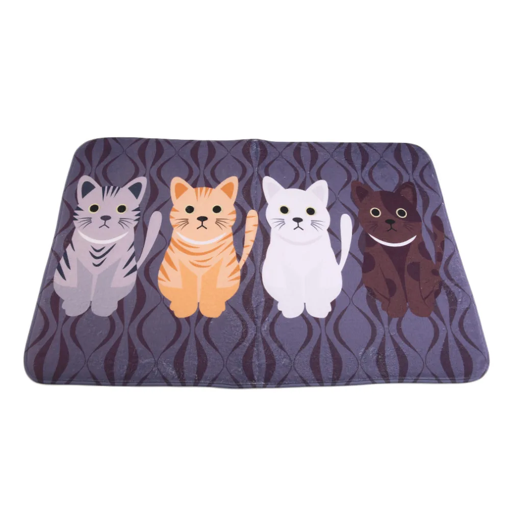 New hot Creative Kawaii Welcome Floor Mats Animal Cat Print Bathroom Kitchen Carpets House Doormats For Living Room Anti Slip