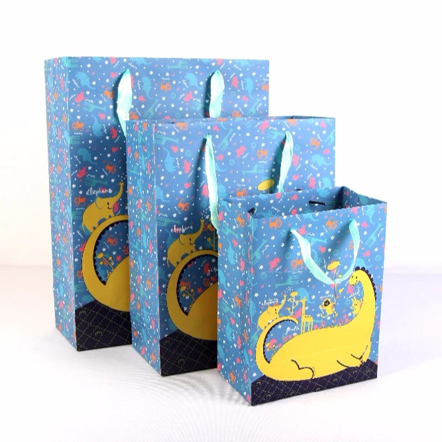 dinosaur design cartoon gift shopping paper bag
