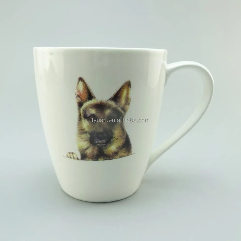 14oz pet store gift cartoon promotional ceramic mug with animal