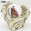 Holy family religious sculpture led light snow globes