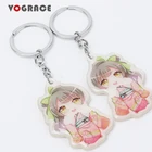 cheap two side printing Vograce acrylic charm custom logo llaveros cute lovely digital photo charm keychain for promotional
