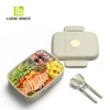 amazon best selling wheat straw 5 compartments lunch boxes with lock