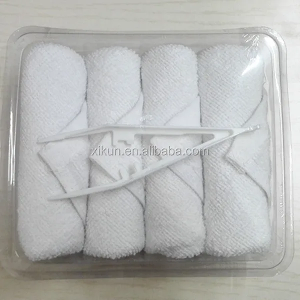 100% cotton white terry airline restaurant disposable face towel