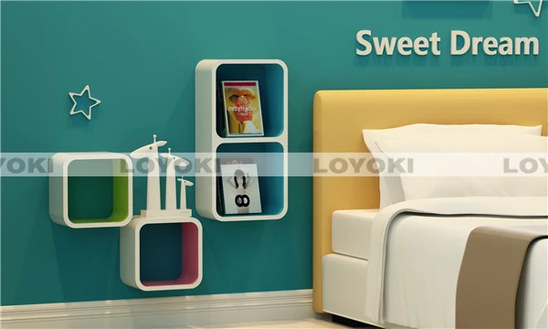 BEST SALE Combined wooden Cube Shelf wall colorful cubes
