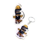 personalized wholesale cartoon transparent promotional vograce custom logo acrylic keychain charm printed with glitter epoxy