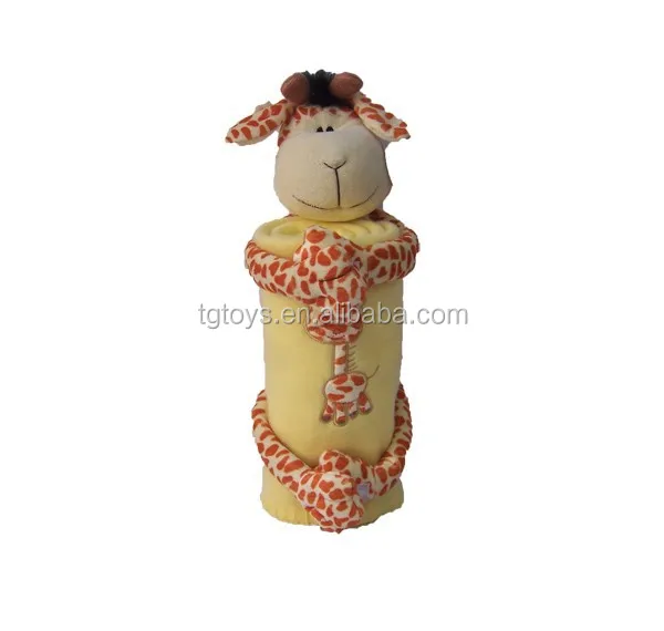 newborn best gift giraffe animal style toys with baby blanket