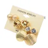3Pairs/Set Indian Gold Stud Earrings Set For Women Punk Scrub Ball Earring Jewelry Crystal Ear Studs