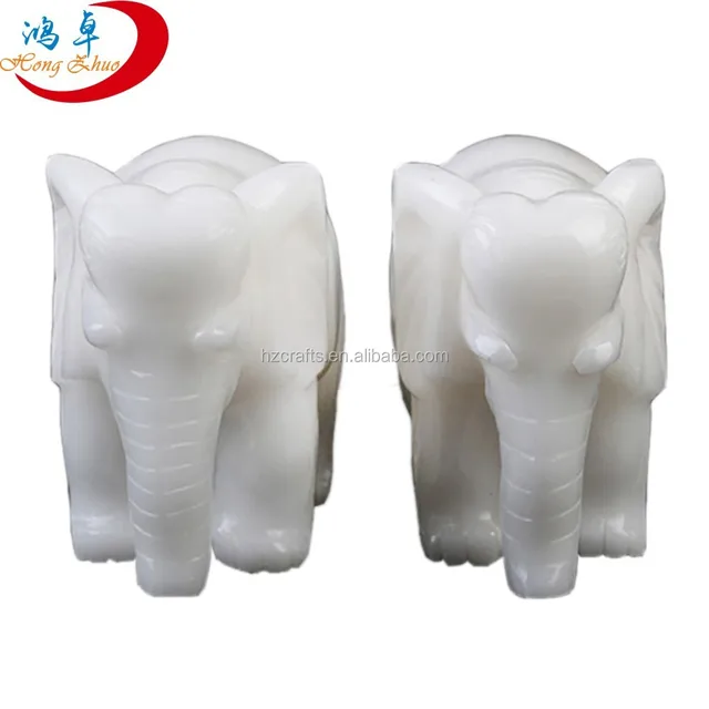 wholesale carved elephant figurine white jade carved elephant