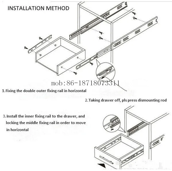 Mini Small 150mm Cabinet Drawer Slide Runner Telescopic Channel