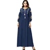 YSMARKET Europe Style Women Long Dress Vintage Embroidery Casual Office Work Wear Ladies Straight Dresses With Sleeves E7120