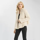 Women Genuine Rabbit Fur Jacket Winter Thick Knitted Fur Coat Young Ladies Fashion Coats