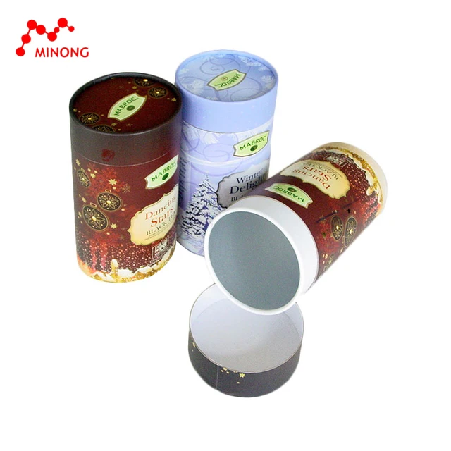 promotional gift round cylinder cardboard gift box with lid