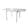 glass top tempered metal frame dining table in extension design