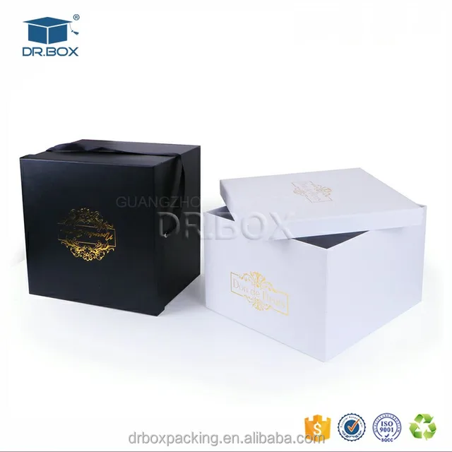 custom sweet white square cardboard gift paper box flower paper