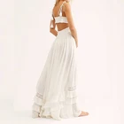 Women Summer Beach Dress Tiered Skirt Crochet Lace up Sexy Backless Maxi Dress