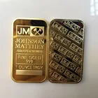 Wholesale 1 OZ Bullion Gold Bar JM Johnson Matthey American Gold Plated Bar Coins