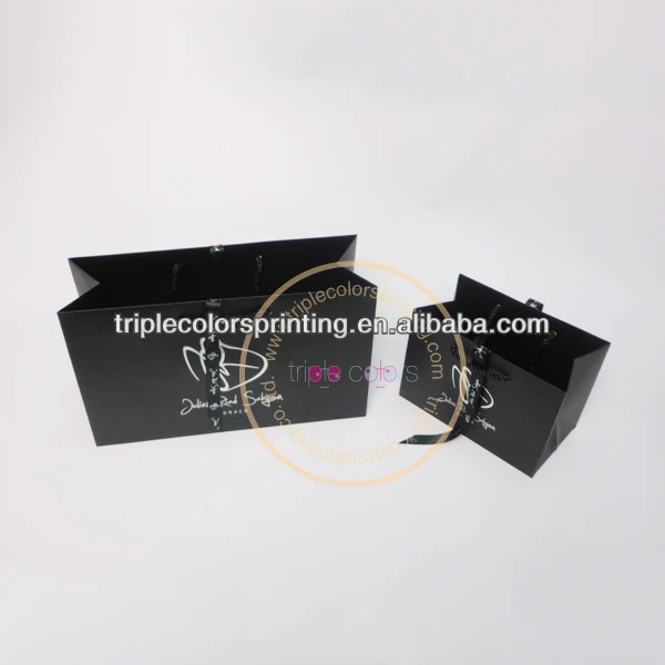 high quality luxury jewellery gift bag with silver logo