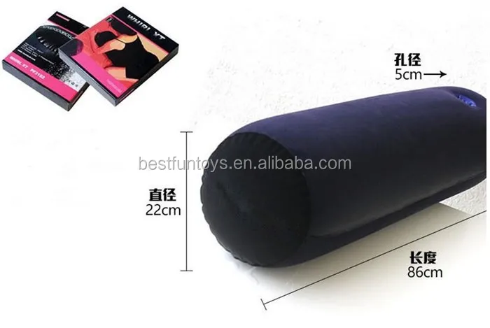 Top Quality Inflatable Air Sex Pillow Flocking Cylinder Shape Pillow