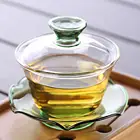 Transparent glass gaiwan tea cups chinese tea set