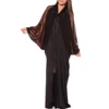 2019 Stylish open front kimono abayas long cardigan jilbabs kaftan wholesale muslim dress coat for women black
