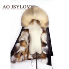 Factory Wholesale Lined Anorak Coat Womens Real Parka With Fox Fur