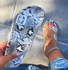 2019 Large Size Beach Slides Python Sole Sexy Ladies Clear Slippers Two Straps with Buckles Women Slides Sandals