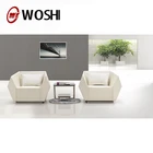 Modern office reception sofa, black artistic genuine leather sofa set, sectional sofa S188