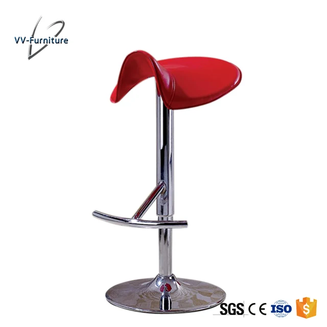 2018 home new design red color plastic saddle bar stools one leg