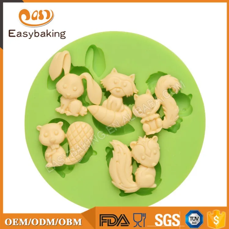 ES-0048 Silikonformen mit Tiermotiv, Fondantform zum Dekorieren von Kuchen