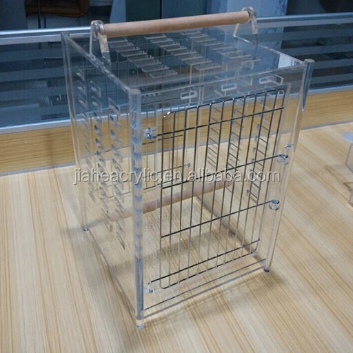 Wholesale High Quality Clear Acrylic Parrot Cage Perspex Bird Carrier