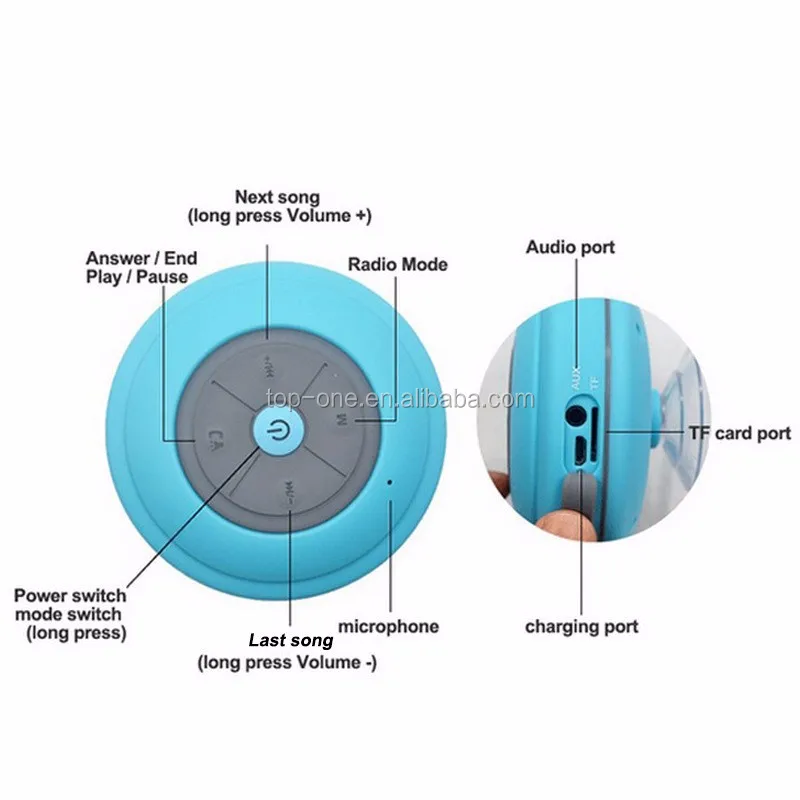 New design LED sucker bluetooth shower speaker, waterproof bluetooth speaker with LED light - ANKUX.COM