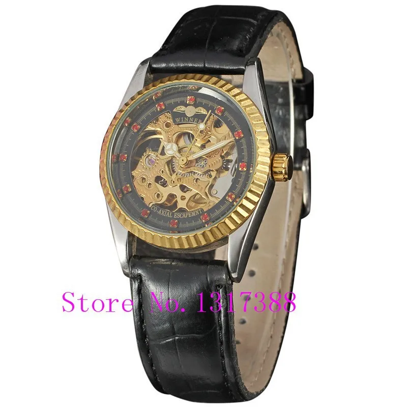 New Casual Fashion Watch WINNER Women Automatic Mechanical Watch Leather Strap Dress Watches For Ladies Best Gift Wristwatches