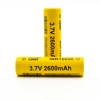 High quality cylindrical 3.7v 2600mah rechargeable lithium 18650 battery