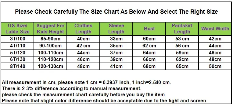 Kids Love Heart T Shirt Tops + Pantskirt 2PCS Suit size