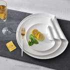Royal Ware Round White Porcelain Ceramic Dinner Plates Sets Dinnerware for Restaurant
