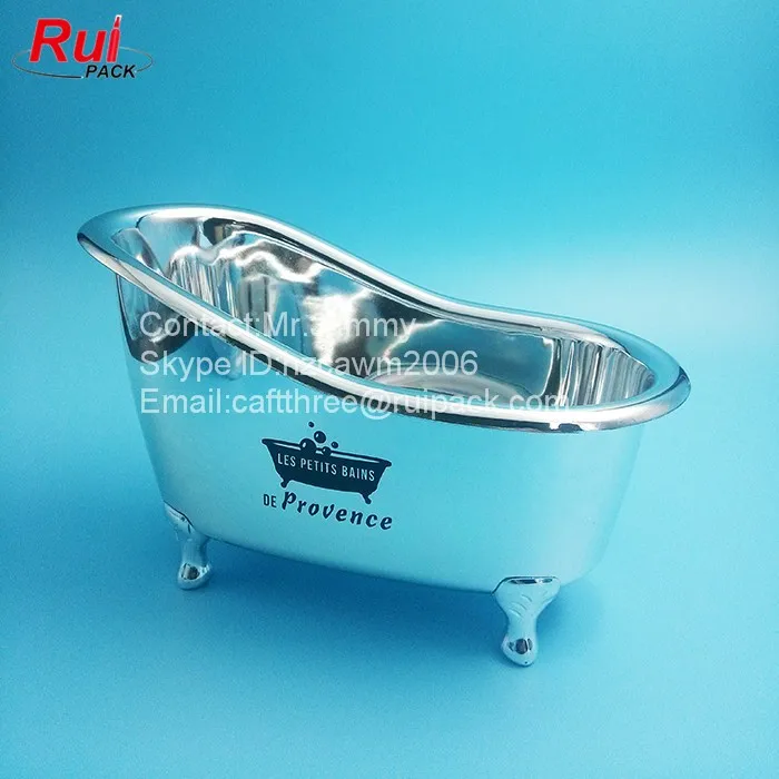 Silver Plastic Mini Bathtub Container With Printing Logo Buy Plastic