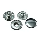 OEM Shiny Silver Single Cap Spring Press Metal Fastener Snap Buttons for Sale