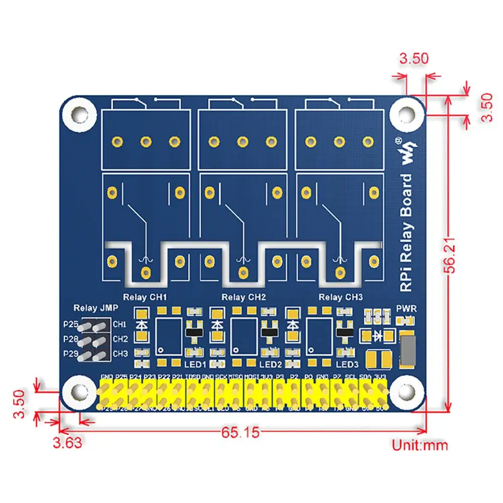 Diymall 3 Channel Rpi Relay Board Relay Control Panel Module For