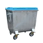 1.1 CBM Plastic Cover Galvanized Steel Metal Bin Waste