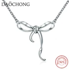 simple 925 sterling silver bowknot shape knot pendant necklace