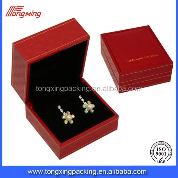 earring box fashion color red high quality plastic gift