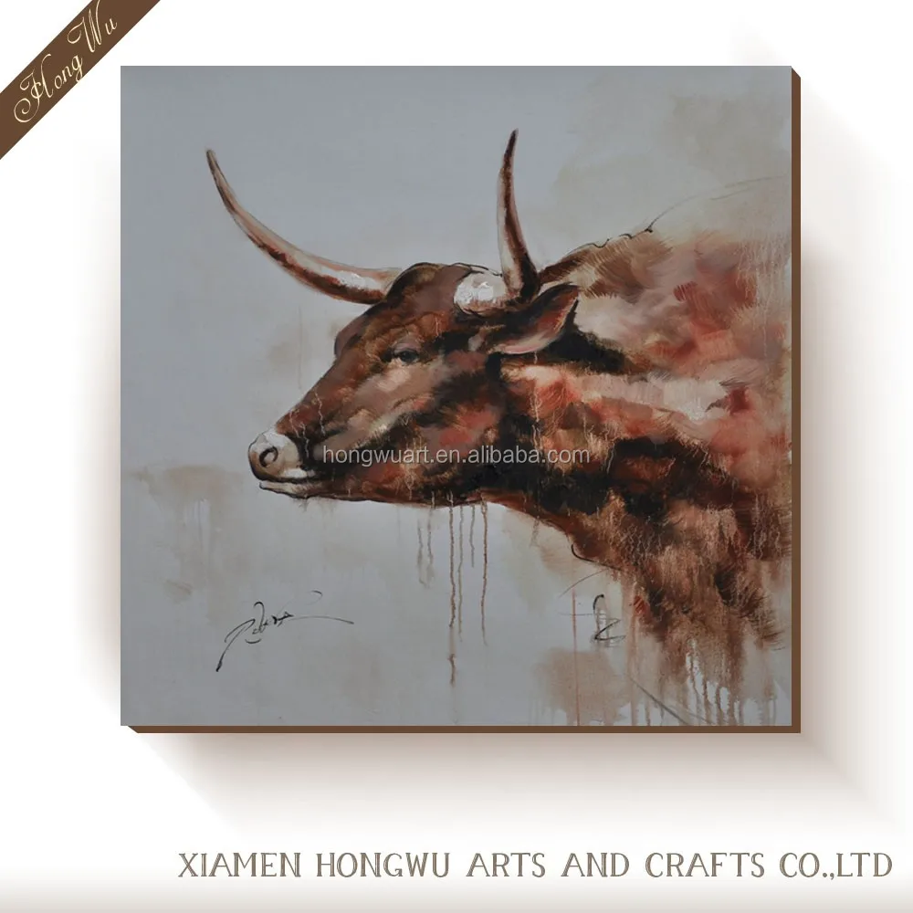 hand-painted cattle cow modern animal home decoration oil