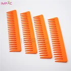 Soft touch common use stretch orange plastic wide tooth hair comb